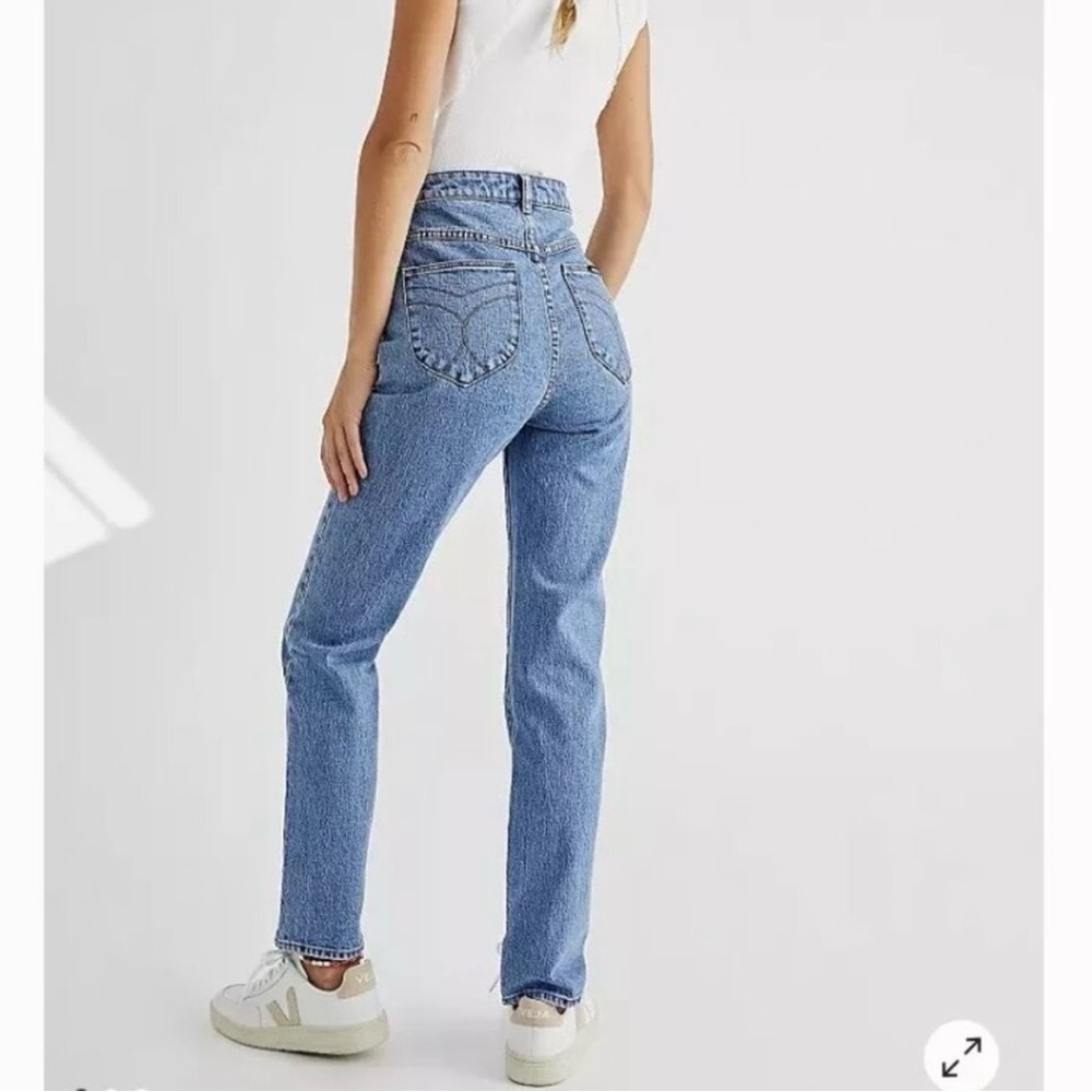 ROLLA'S Classic High-Waist Straight Leg Jeans - Light Blue